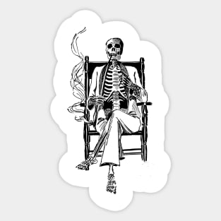 Smoking skeleton Sticker